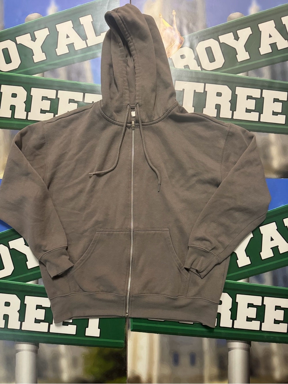 refuge Athletic Gray Zip Hoodie with Drawstring